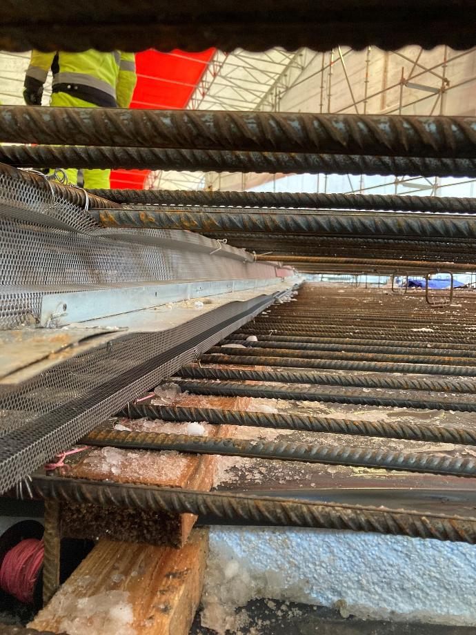  WPM® Formwork Waterstop in the floor slab before concrete cast