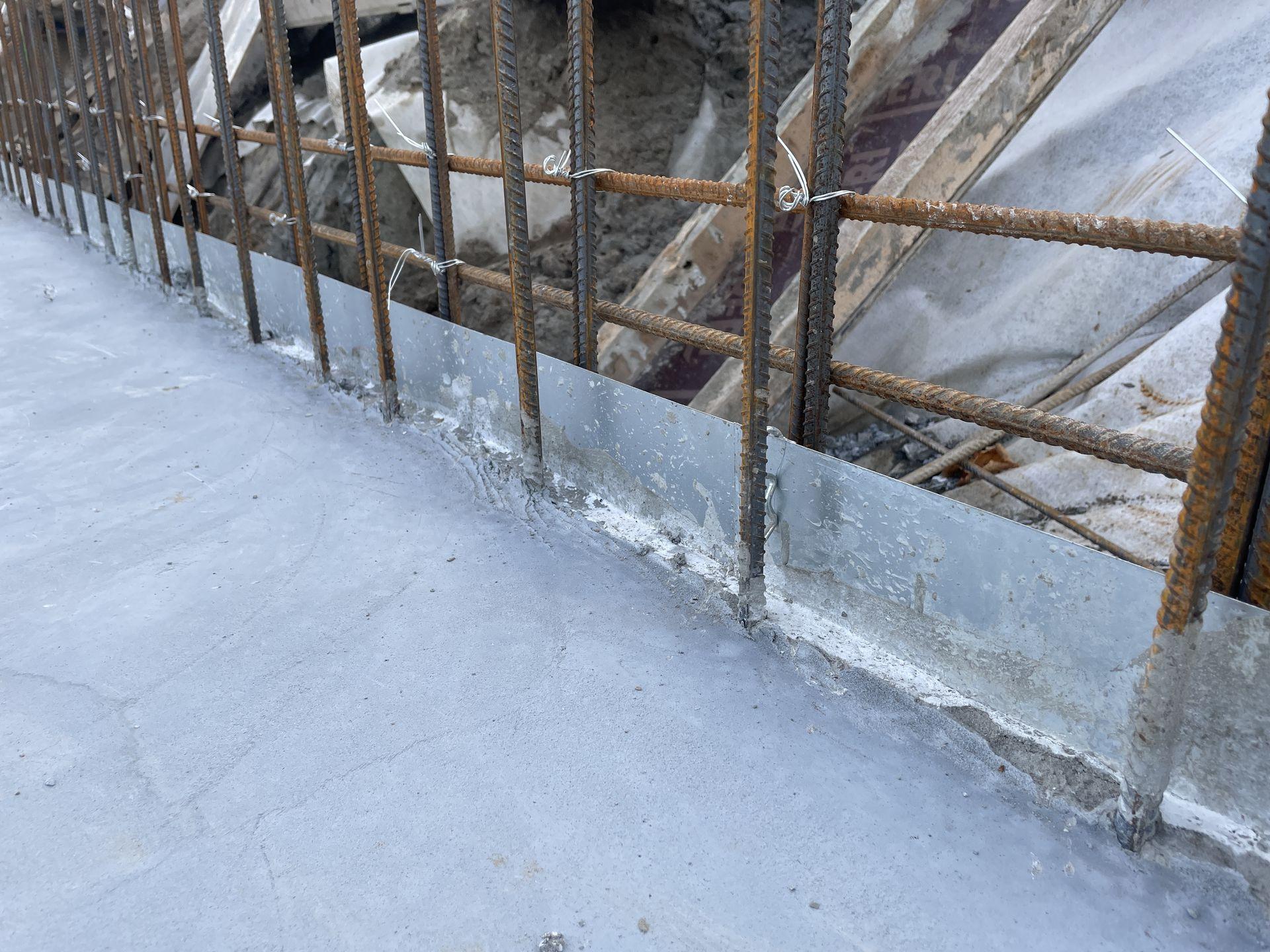 WPM metal sheet waterstops after concrete cast