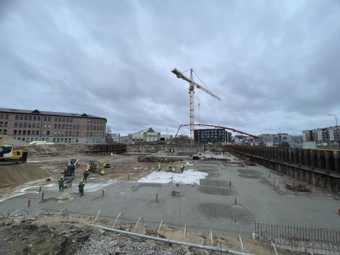 Construction works of the new underground parking lot