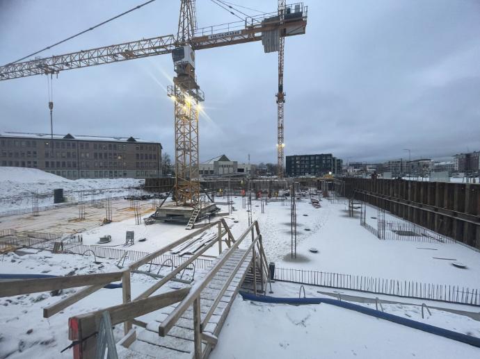 Construction works of the new underground parking lot