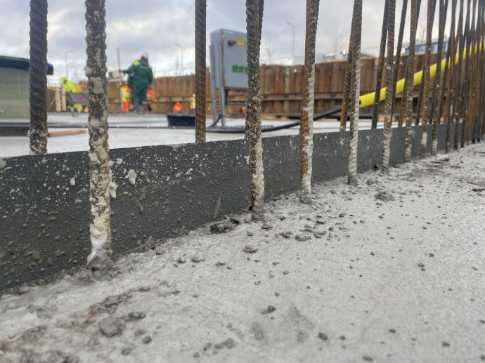 WPM metal sheet waterstop after concrete cast