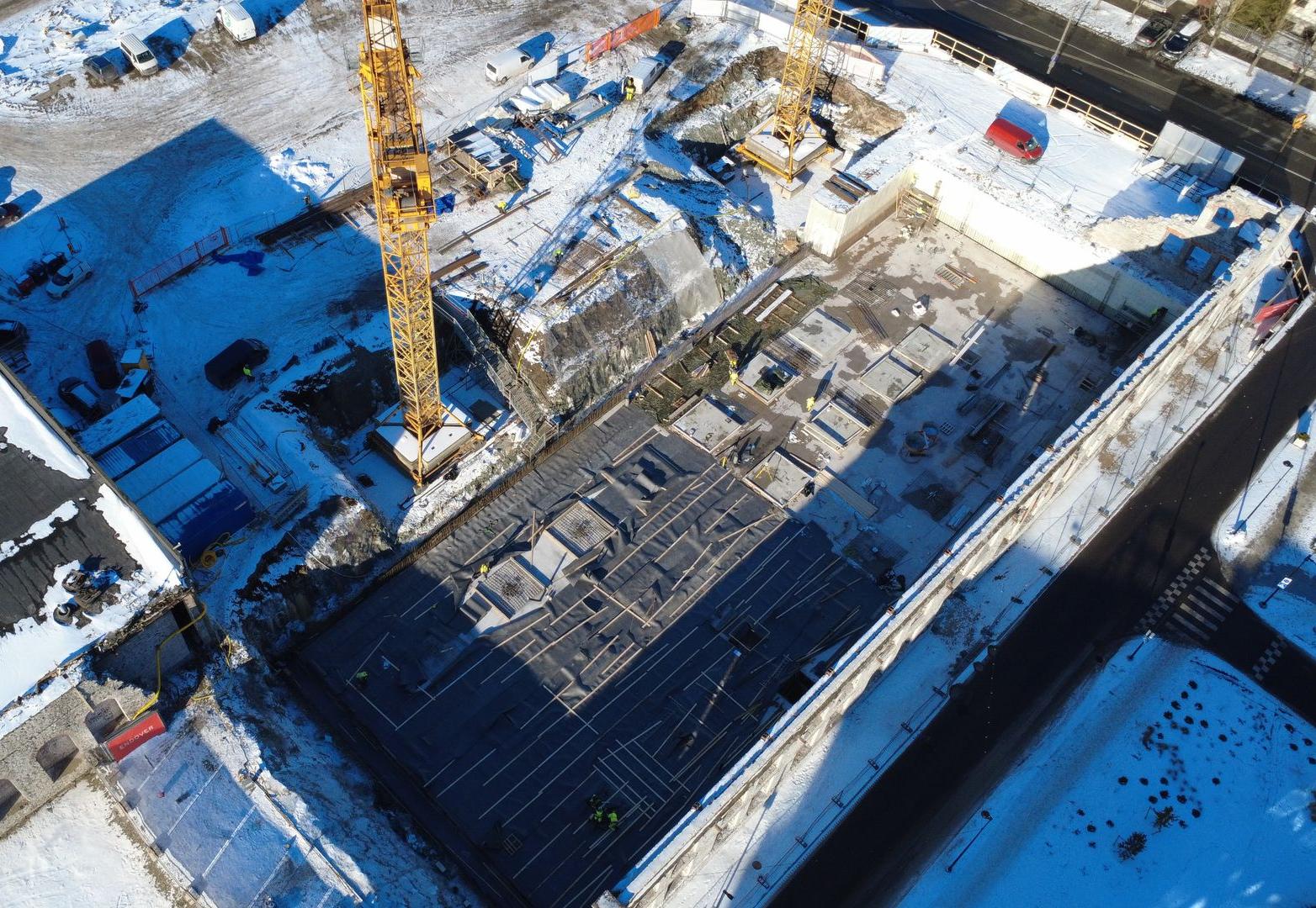 The beginning of construction work on the new stage of Endover's Volta Kvartal development – the underground parking lot. (Mootori 2, Põhja-Tallinn, Tallinn)