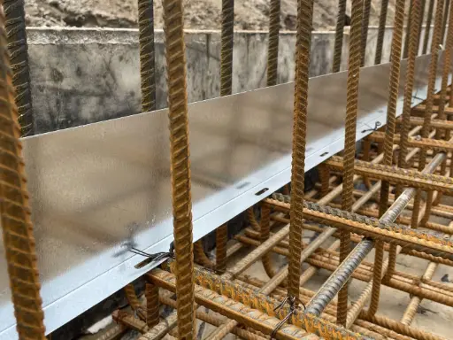 WPM® Metal sheet Waterstop before the concrete cast. WPM® Metal sheet Waterstop before the concrete cast.