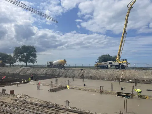 Concrete casting with Crystalline admixture. Concrete casting with Crystalline admixture. (Rudus AS)